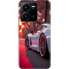 Vivo Y22S Y35 Kılıf Desenli Baskılı Tpu Rubber Kapak Spor Araba