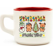 Palto Tasarım Noel Işıklar Beyaz Venüs Kupa -Yılbaşı Temalı Kupa