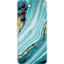 Vivo V30 Lite Kılıf Desenli Baskılı Tpu Rubber Kapak Simli Taş