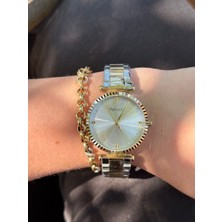 Ferrucci Gold ve Gümüş Iki Renkli Çelik Kordonlu Su Geçirmez Kadın Saati