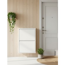 Meyora 2'li Metal Ayakkabılık - Kırık Beyaz