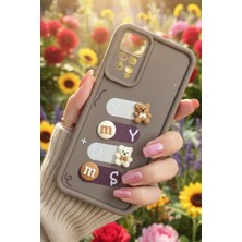 As Mobile Redmi Note 11 Pro Uyumlu Kılıf Kahverengi Renk Ayıcık Figürlü 3D Kamera Korumalı Darbe Emici Yumuşak Silikon Kapak