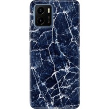 Senada Vivo Y15S Kılıf Desenli Baskılı Tpu Rubber Kapak Dark Blue