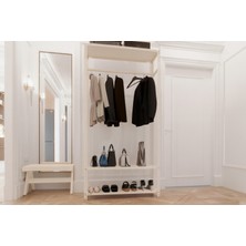 Rafburada 31X93X200 cm Krem Metal Portmanto - Gardırop