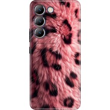 Vivo V30 Lite Kılıf Desenli Baskılı Tpu Rubber Kapak Pembe Çitah