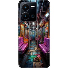 Vivo Y22S Y35 Kılıf Desenli Baskılı Tpu Rubber Kapak Metro