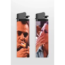 2'li Çakmak Nesrin & Çakır Kv Love Baskılı Full Kaplamalı Klasik Çakmak