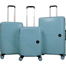 Nasa U.s Pp - Silikon Kırılmaz 3 Lü Valiz Seti Iceblue