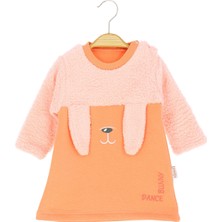 Crassi Kız Bebek Elbise Dance Bunny Nakışlı Kışlık Şardonlu