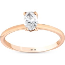 Assos Pırlanta 0.40 Karat Pırlanta Oval Tektaş Yüzük