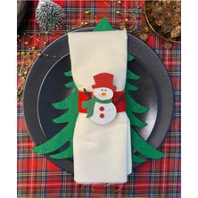 Empressco Ekru Kardanadam Keçe Peçetelikler, 6'lı Yılbaşı Temalı Set