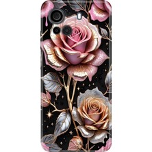 Senada Casper Via F30 Kılıf Desenli Baskılı Tpu Rubber Kapak Gold Gül