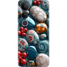 Senada Vivo V50 Lite Kılıf Desenli Baskılı Tpu Rubber Kapak Çakıl Taşları