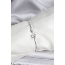 Callerrons Accessories Yılan Model Zirkon Taşlı Gümüş Renk Pirinç Su Yolu Kadın Bileklik - EBJ251201W38611