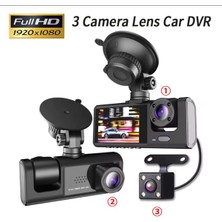 Mercansa 3 Kanal Araba Dvr Hd 1080P 3 Lensli Araç Içi Kameraüç Yönlü Kamera Dvr Araç Kamera