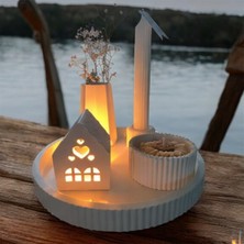 Merz Design Decor Taş Dekoratif Ürünler ve %100 Doğal Soya Wax Mum Seti