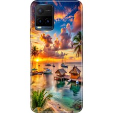 Senada Vivo Y21S Kılıf Desenli Baskılı Tpu Rubber Kapak Beach Summer