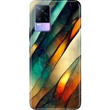 Senada Vivo V21E Kılıf Desenli Baskılı Tpu Rubber Kapak Flora Mermer