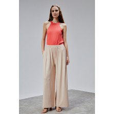 The Fancy Kadın Lastikli Yüksek Bel Palazzo Pantolon