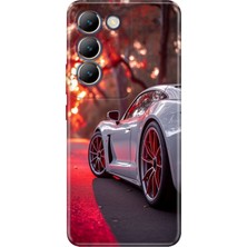 Vivo V30 Lite Kılıf Desenli Baskılı Tpu Rubber Kapak Spor Araba