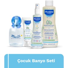 Mustela Çocuk Banyo Seti- Papatya Özlü Şampuanı, Saç Spreyi, Yüz Kremi, Alkolsüz Musti Parfüm Bebek Çocuk