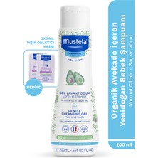 Mustela Organik Avokado Içerenyenidoğan Bebek Şampuanı 200ML+2ADET Hediye Pişik Önleyici Tanışma Krem (5 Ml)