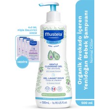 Mustela Organik Avokado Içeren Yenidoğan Bebek Şampuan 500ML+4ADET Hediye Pişik Önleyici Tanışma Krem(5 Ml)