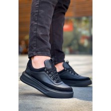 Mirelle Cilt Siyah Yüksek Taban Bağcıklı Günlük Erkek Ayakkabı