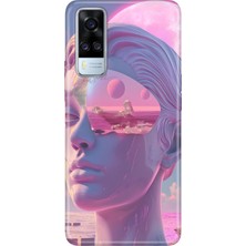 Senada Vivo Y51 Kılıf Desenli Baskılı Tpu Rubber Kapak Cyber Girl