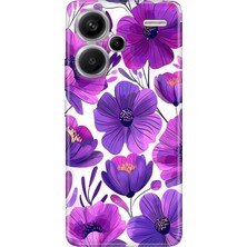 Xiaomi Redmi Note 13 Pro Plus 5g Kılıf Desenli Baskılı Tpu Rubber Kapak Mor Çiçekler