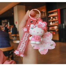 Facnspt Hello Kitty Sakura Temalı 2’li Anahtarlık Seti – Pembe Çiçekli Figür Anahtarlık
