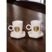 Megg 2\'li 4 Parça Altınlı  Fincan Seti