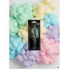 Mumay Candle Metalik Silver Rakam Mum 9