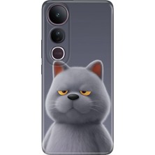 Vivo V50 Lite Kılıf Desenli Baskılı Tpu Rubber Kapak Uykulu Kedi
