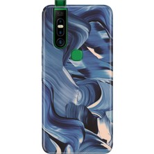 Infinix S5 Pro Kılıf Desenli Baskılı Tpu Rubber Kapak Mavi Marine