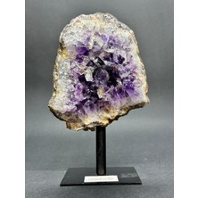 Gemsartdeco Brezilya Ametist Doğaltaş Siyah Demir Stantlı