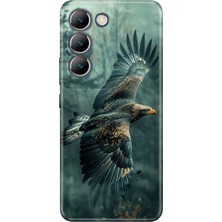 Vivo V30 Lite Kılıf Desenli Baskılı Tpu Rubber Kapak Ürküten Kartal
