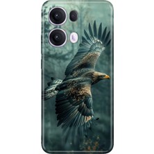Oppo Reno 13 Pro Kılıf Desenli Baskılı Tpu Rubber Kapak Ürküten Kartal