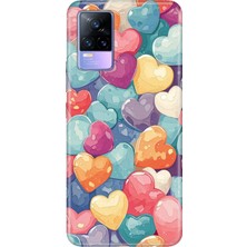Senada Vivo V21E Kılıf Desenli Baskılı Tpu Rubber Kapak Heart Pattern