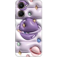 Senada Vivo Y18 Kılıf Desenli Baskılı Tpu Rubber Kapak 3D Space