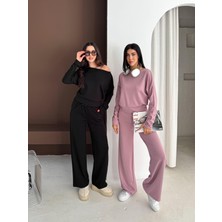 Elaxi Kadın Kayık Yaka Modal Kumaş Salaş Ikili Takım