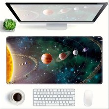Sge Teknoloji 90X40 cm Güneş Sistemi Temalı Kaydırmaz Taban Speed Yüzey Oyuncu Mouse Pad Gaming