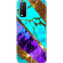 Vivo Y11S Y20 Y20S Kılıf Desenli Baskılı Tpu Rubber Kapak Nezih Mermer