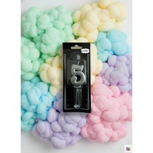 Mumay Candle Metalik Silver Rakam Mum 5