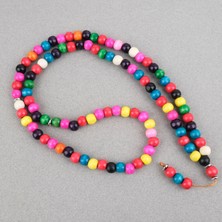 Lapisdo Bonibon 99LUK Renklli Boyalı Ahşap Küre Kesim 10MM Namaz Tesbihi