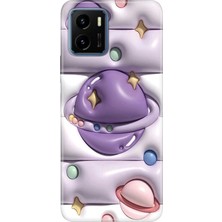 Senada Vivo Y15S Kılıf Desenli Baskılı Tpu Rubber Kapak 3D Space