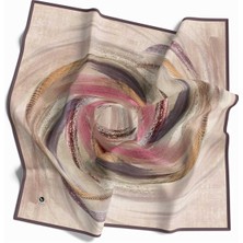 Violla Rayon Fırça Darbesi Desenli Mürdüm Renkli 90X90 Eşarp (Ipek Içermez) Dikim Şekli : El Dikişi