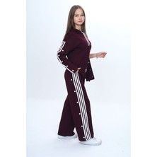 Kız Çocuk %100 Pamuk Kapüşonlu Uzun Kol Oversize Alt&üst Eşofman TAKIMI-EŞT-0021