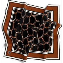 Violla Twill Halka Desenli Taba Renkli 90X90 Eşarp (Ipek Içermez) Kenar Dikiş Şekli El Dikişli