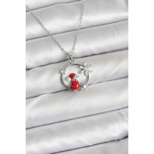 Callerrons Accessories Zincir Gümüş Zirkon Taşlı Yılbaşı Tema Kadın Kolye - EBJ251201W38475